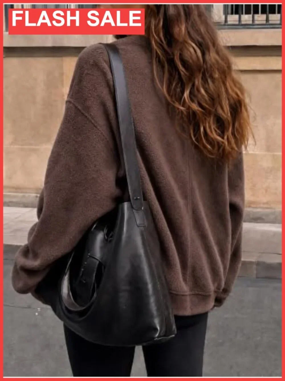 Womens Oversized Polar Fleece Sweatshirt Fuzzy Crewneck Pullover Fall Top